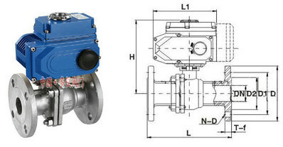 電動開關球閥結構圖