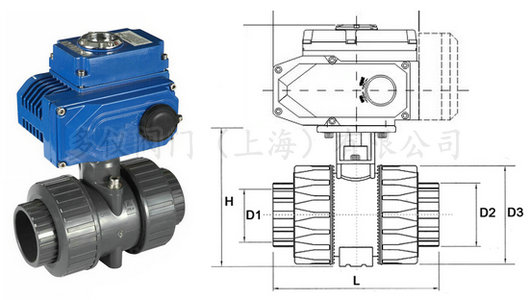 電動UPVC球閥結構圖